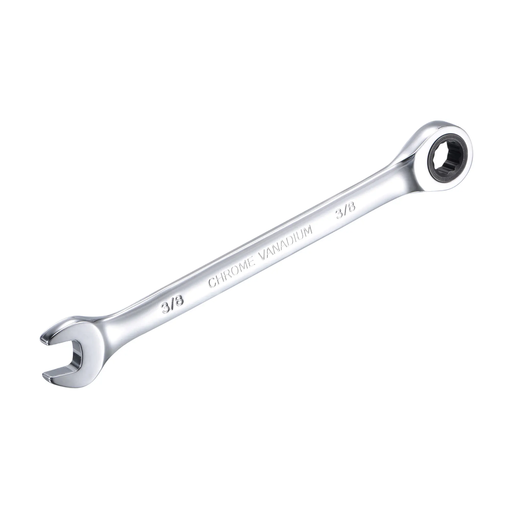 uxcell 3/8 Inch Ratcheting Combination Wrench SAE 72 Teeth 12 Point Ratchet Box Ended Spanner Tools, Cr-V