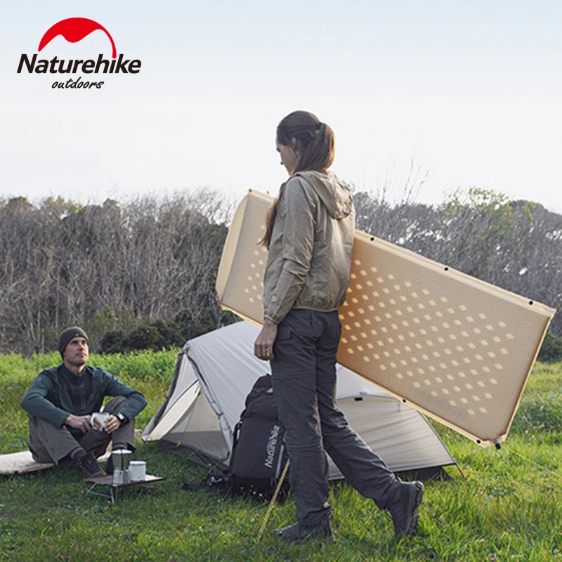 Imagem -05 - Naturehike-outdoor Self-inflating Esponja Poliéster Mats Tenda Ultraleve Colchões de ar Camping Dormiring Pad com Travesseiro