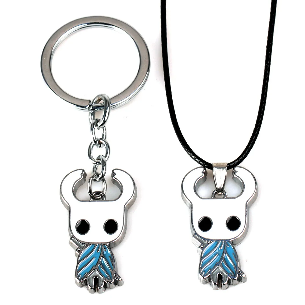 Game Hollow Knight Necklace Octopus Metal Pendant Key Holder Cartoons Rope Choker Fnas Souvenirs Gift Accessories wholesale