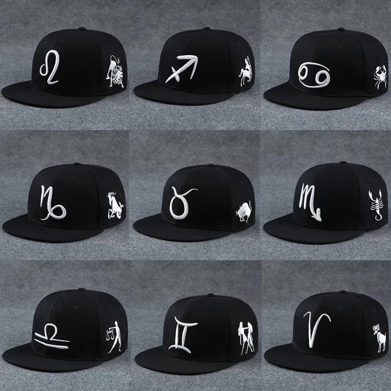 Youth Hip-hop Hat Cool Constellation Embroidery Baseball Cap Outdoor Performance Sports  Hats