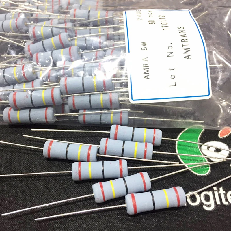 Japan AMRA resistance 5W 10ohm to 560kohm for power tube amplifier High-quality metal film resistors volume 8mm*25mm