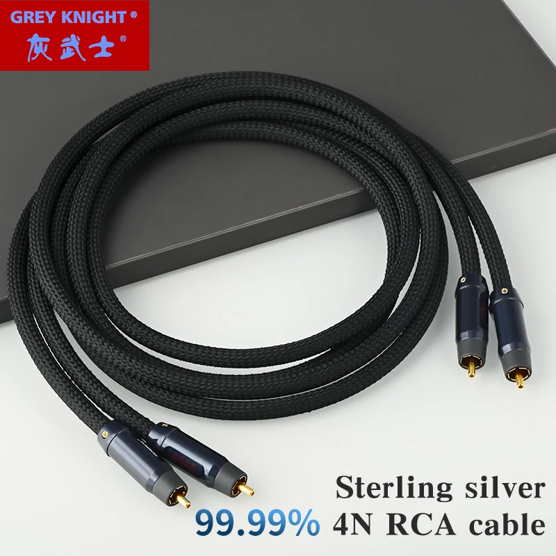 Grey Knight GK-1101Ag 4N hifi sterling silver RCA cable signal audio upgrade line decoder amplifier CD machine lotus plug cable