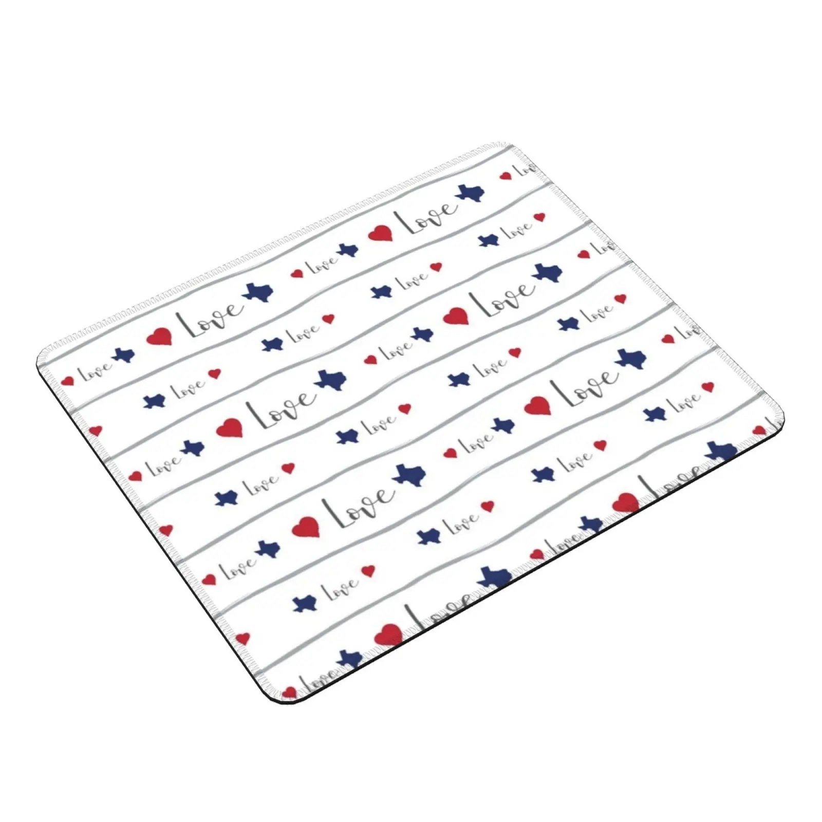 Texas Love And Hearts Pattern Mouse Pad 2990 Texas State Shape Red White Blue Hearts Love