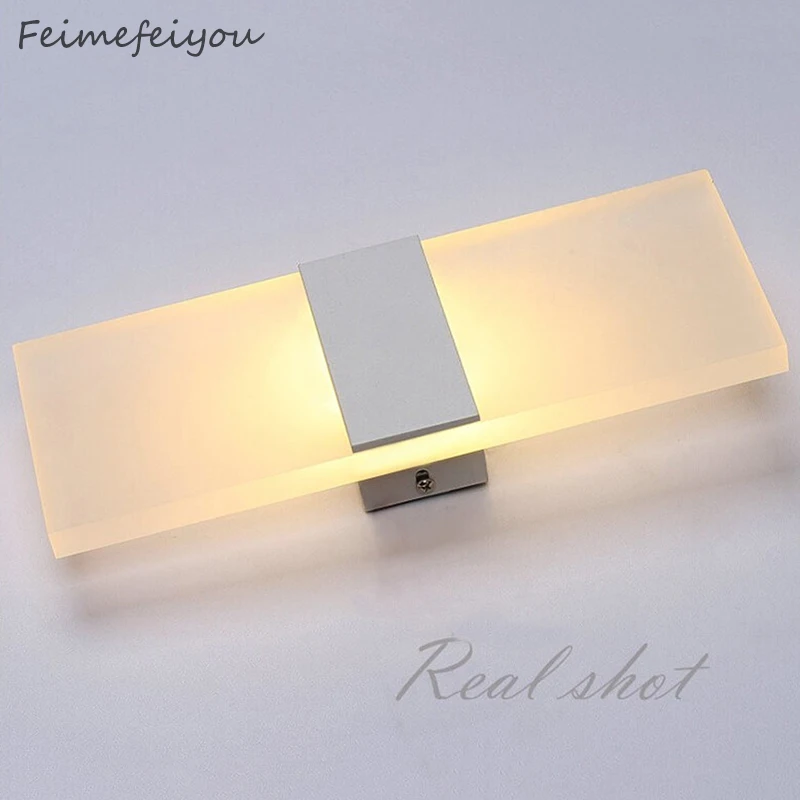 Feimefeiyou Mini 3/6/12W Led Acrylic Wall Lamp AC85-265V Long warm white Bedding Room Living Room Indoor wall lamp