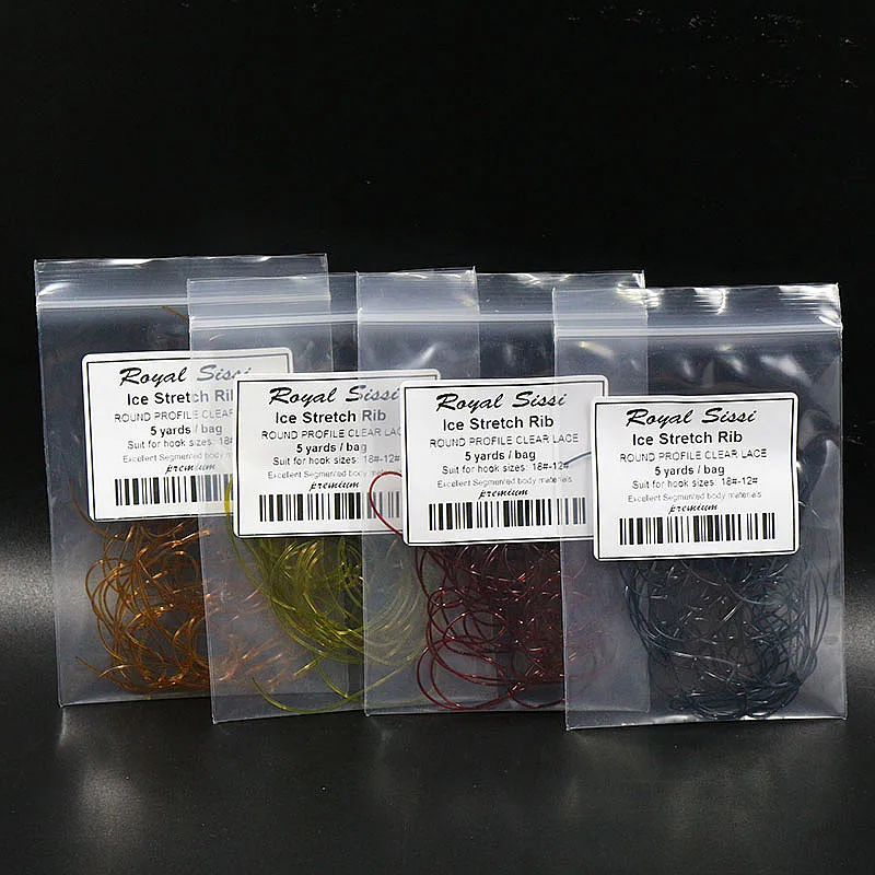 Hot 5yards pack fly tying ice stretch rib for size 18-14# small fly fishing flies round lace body wrapping fly tying materials