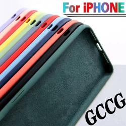 Funda suave de silicona líquida para iPhone, carcasa a prueba de golpes para iPhone 7, 6, 6S, 8 Plus, 11, 12 Pro, X, XR, XS, Max