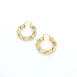 Ethiopian Jewelry  Two Tone Twisted Hoop Earring Jewelry Exquisite Women Earrings