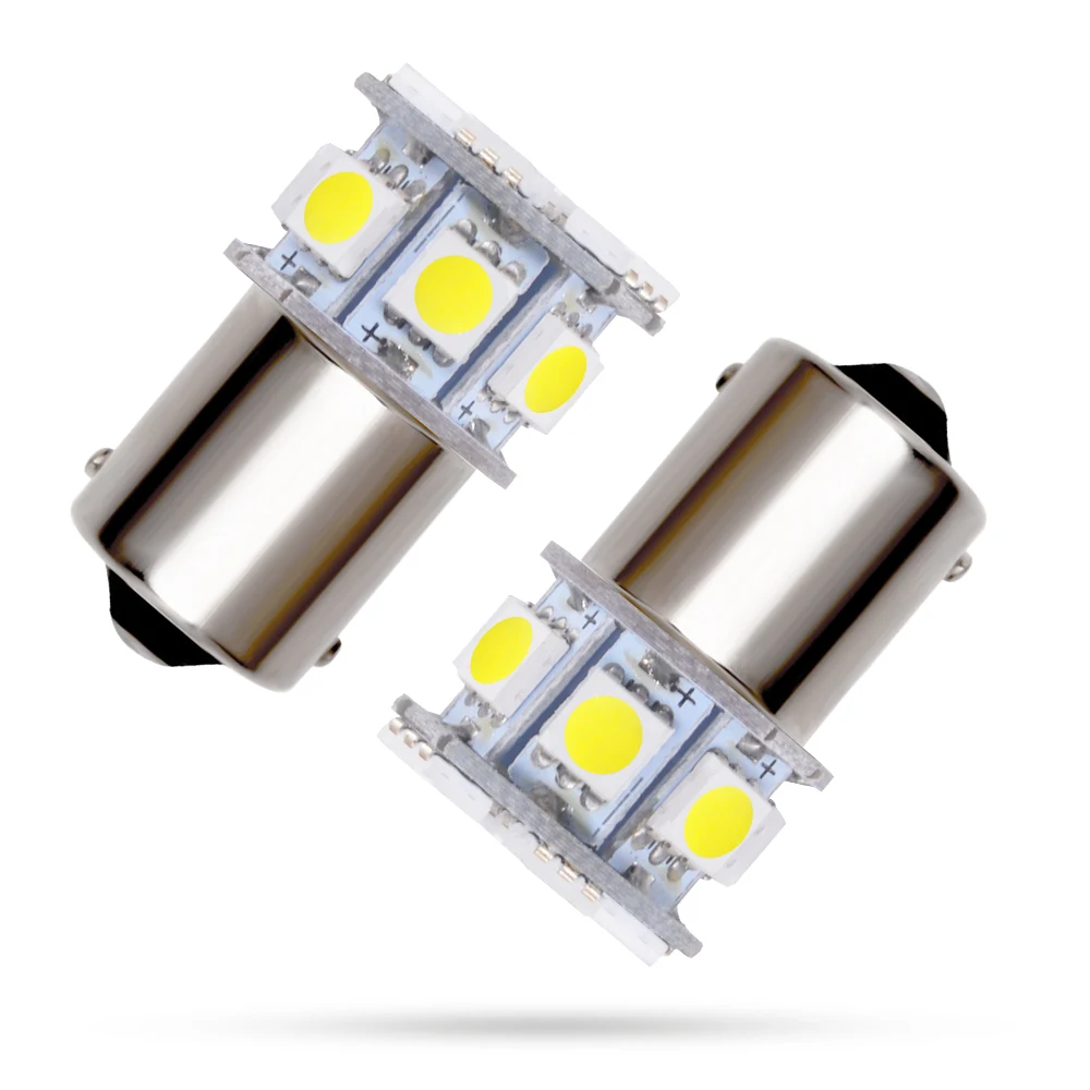 2pcs 1156 BA15S P21W Car 5050 13 LED Lights Auto Vehicle Reverse Turning Lamp Turn Signal White Yellow