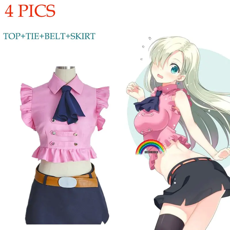 7 foto Anime The Seven Deadly Sins orecchini Elizabeth Liones Blue Sun Stars Moon orecchini Cosplay Uniform Suit Outfit Clothes