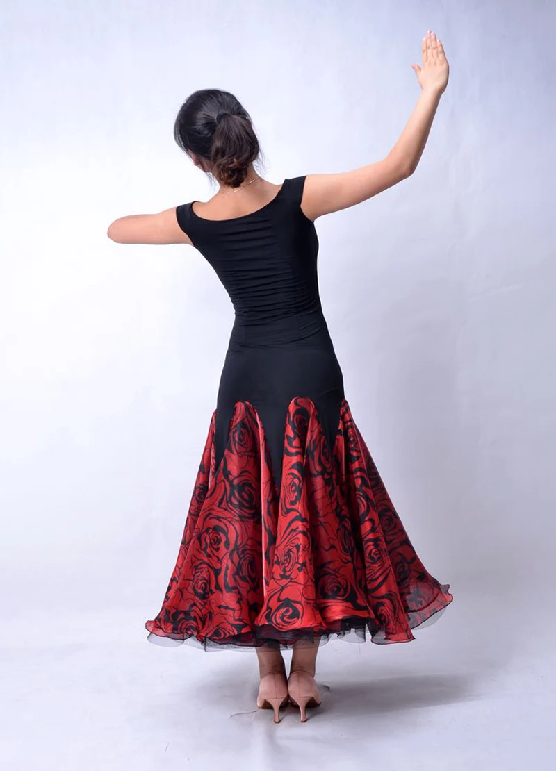 Ballroom Dance Competition Dress Women Simple Style Sleeveless Practice Flamenco Ballroom Dancing Dress