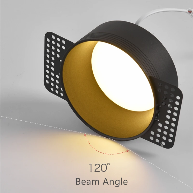 Frameless recesso led downlight borderless embutido embutido lâmpada do teto sala de estar corredor quarto holofote regulável