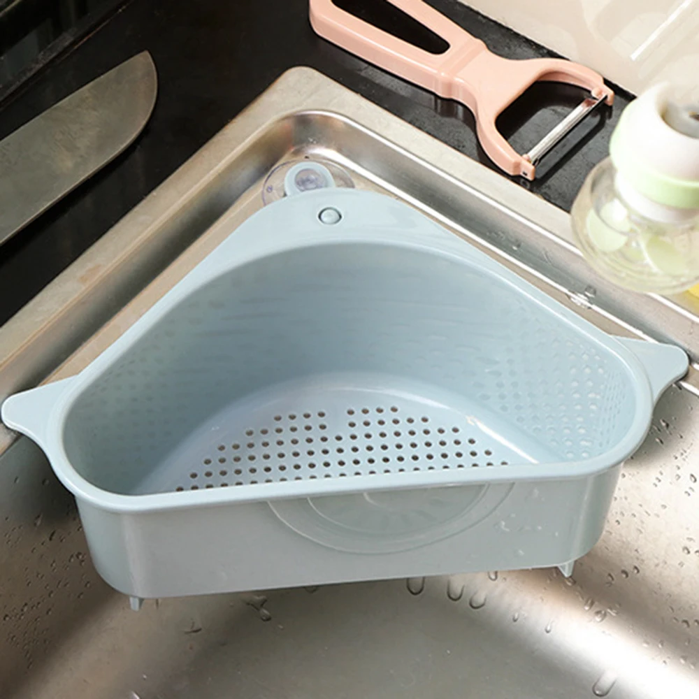 

Triangle Drain Rack Triangle Storage Holder Multifunctional Drain Shelf Storage Sucker Kitchen Livng Room Tools