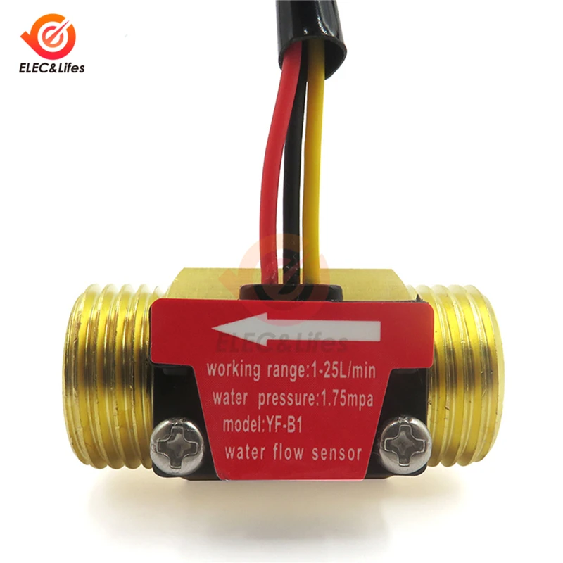 Imagem -06 - Sensor de Fluxo de Água Interruptor Sensor de Fluxo de Água Fluxômetro Industrial Latão Dn25 g1 dc 518v