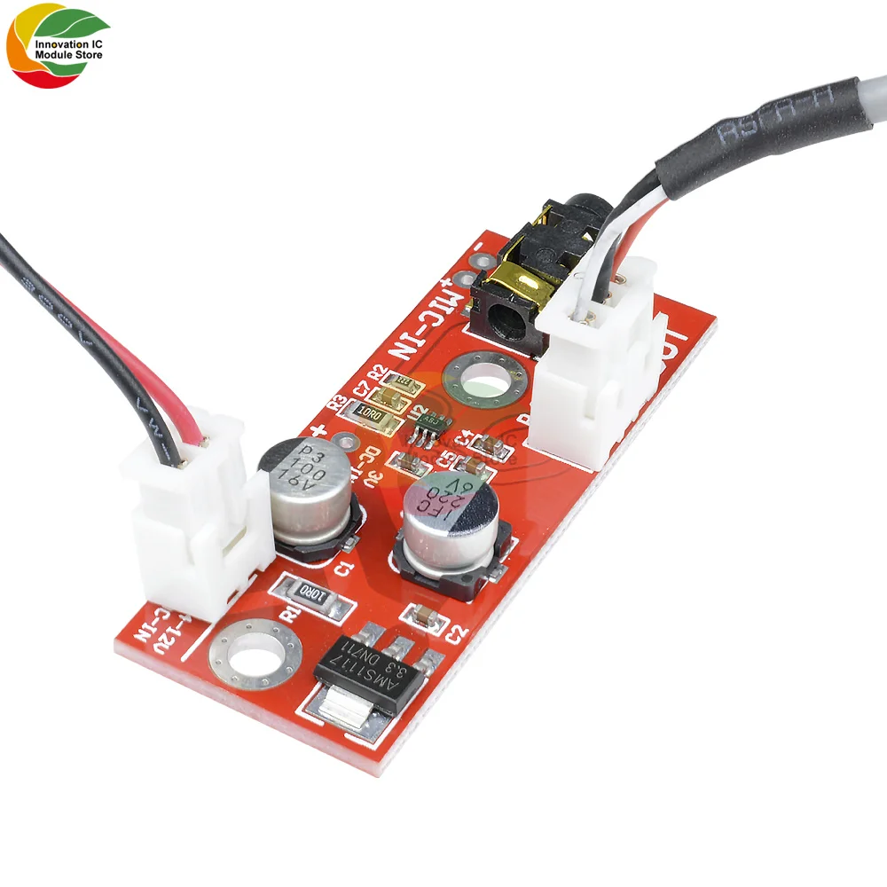 Ziqqucu MAX9812 electret microphone amplifier board voice voice module DC 3V 5V 12V input with line microphone amplifier