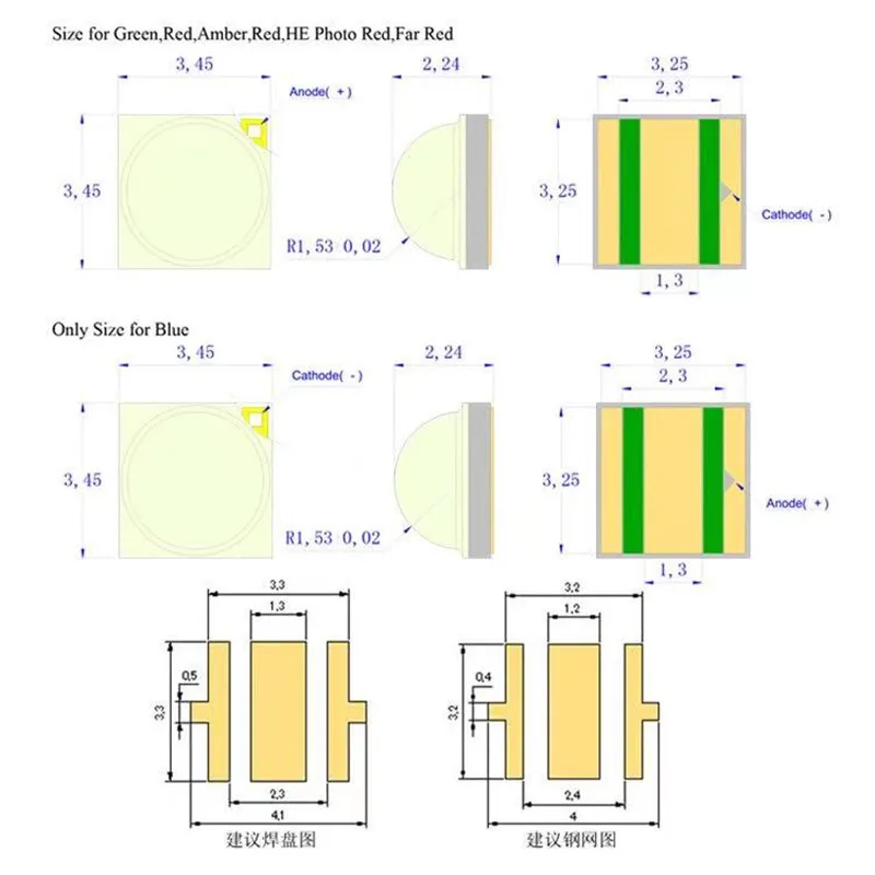 LED IR RED 3535 smd 3W High power bead Light 730 740 850 940nm 808nm infrared Chip ceramic base  100pcs