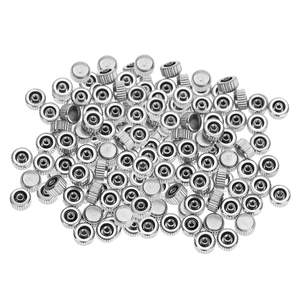 100pcs Watch Crowns For Quartz Watch Repairs Replace Watch Part Silver Tone