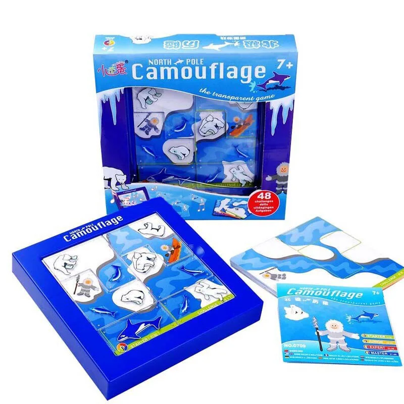 48 Challenges Training Smart Game North Pole Bear Camouflage Logical Thinking Children Puzzle Toy with Solutions Gift