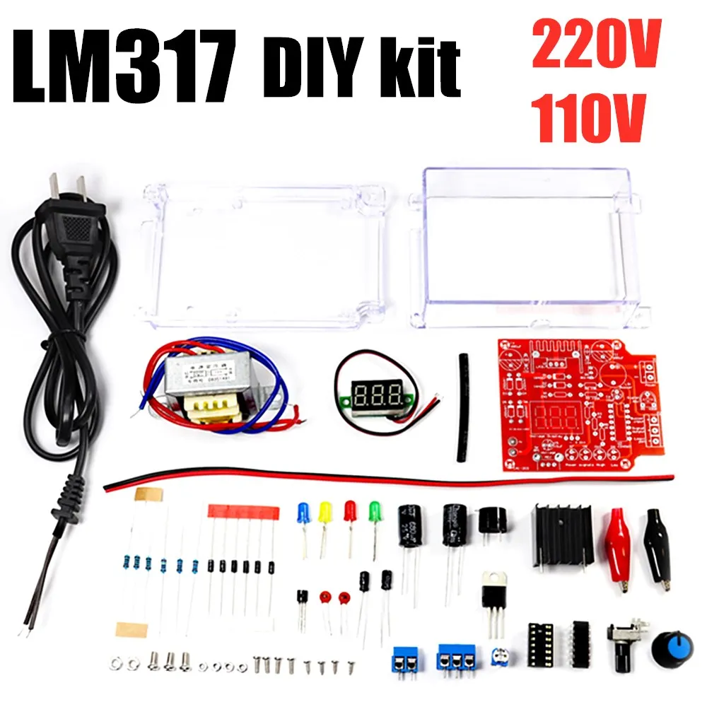 مجموعة منظم الجهد القابل للتعديل LM317 ، مصدر طاقة تيار مستمر إلكتروني لصنع أجزاء ، تدريب لحام متعدد الوظائف