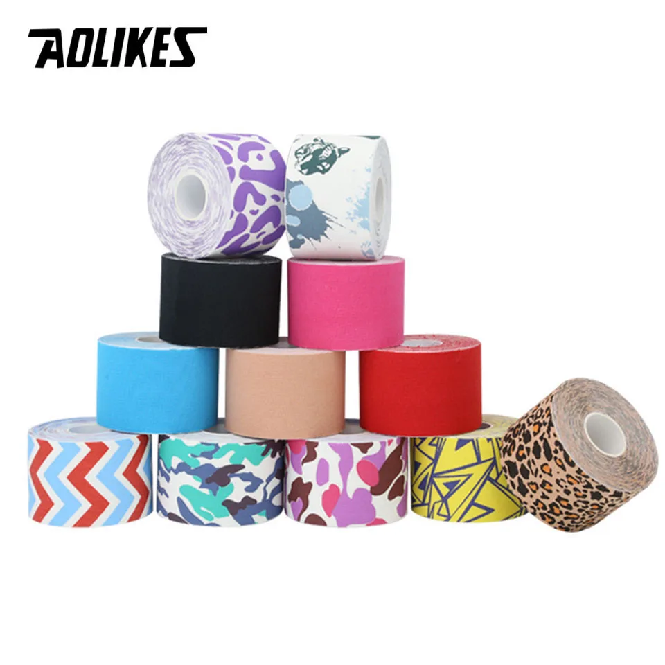 AOLIKES Colourful Elastic Cotton Athletic Kinesiology Tape Sports Knee Shoulder Muscle Protector Recovery Pain Relief Bandage