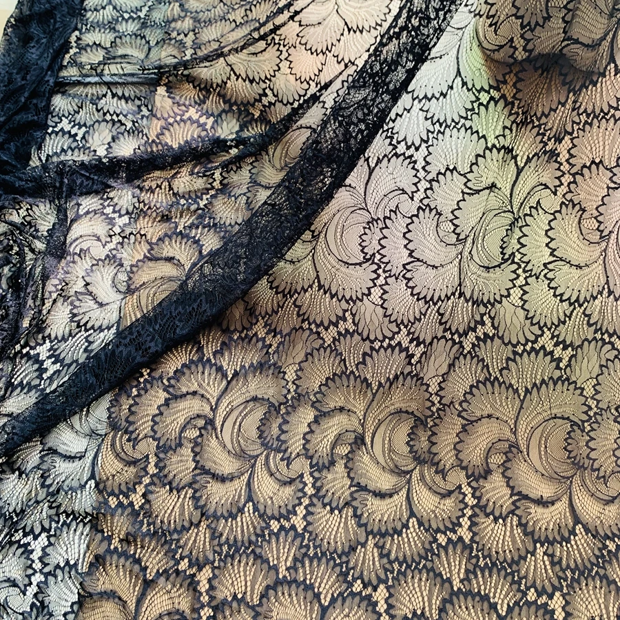 Allover Florals Elegant Sexy Fabric for Sewing Clothes Eyelash Chantilly Lace Fabric 3 Meters