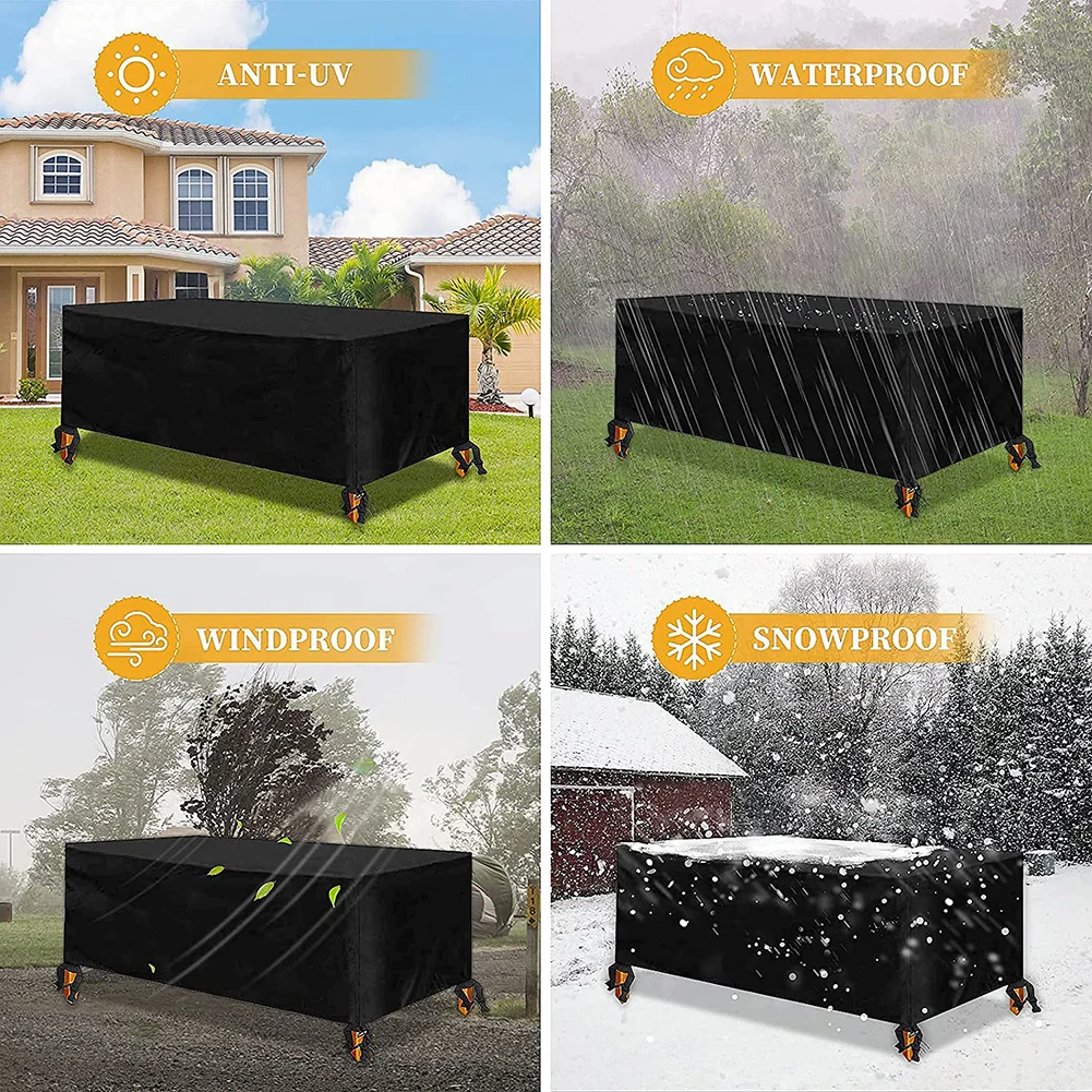 420D Outdoor Waterproof Patio Furniture Covers HEAVY Extra Large Garden Rain Snow WindProof Anti-UV Cover for Sofa Table Chair