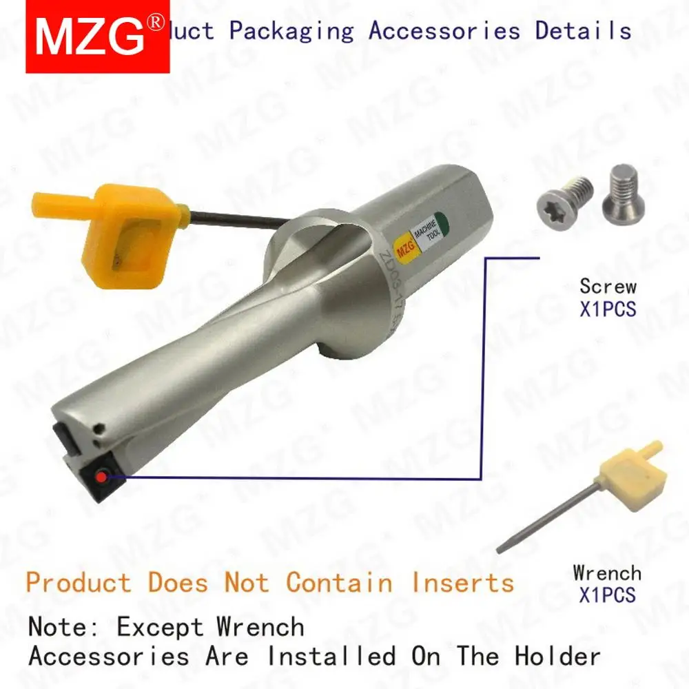 Imagem -06 - Mzg d5 sp Inserções de Metal 16 18 20 25 32 mm Pontas em u Perfuração Centro de Usinagem Indexável Desistir de Ferramentas de Metal Brocas Rápidas