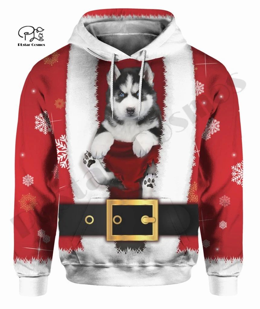 

PLstarCosmos 3Dprinted Newest HUSKY Animal Art Christmas Harajuku Casual Streetwear Funny Unique Unisex Hoodies/Sweatshirt/Zip 1