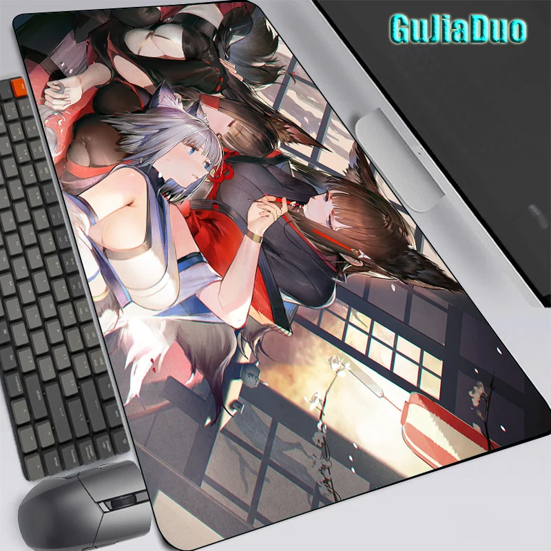 Alas Mouse Anime Rayuan Sexy Fox Girl Pc Alas Meja Kantor Komputer 40X90 Aksesori Gaming Besar Alas Mouse Komik Kawaii