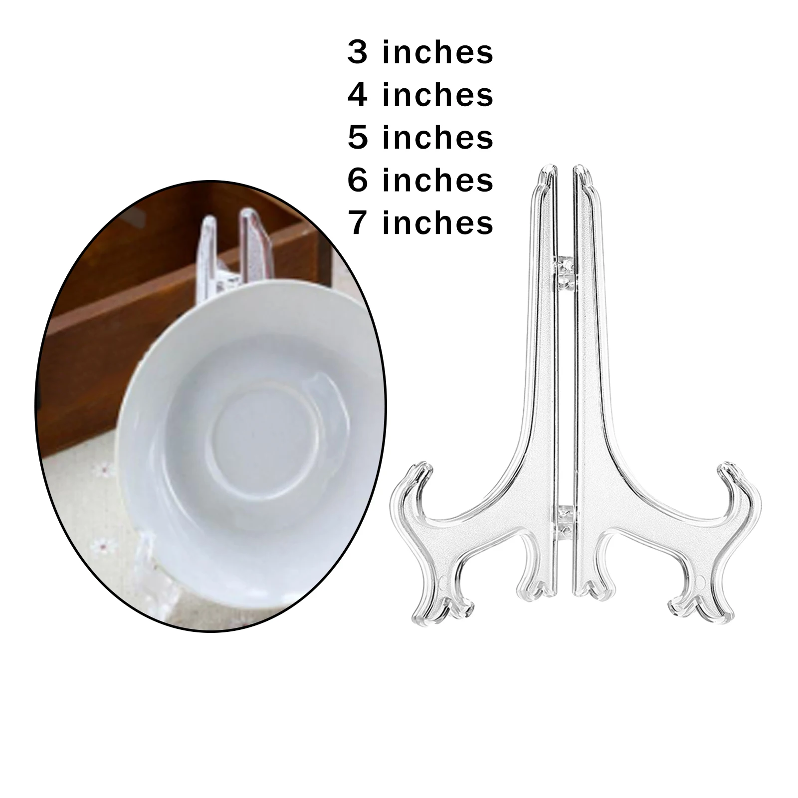 Clear Plate Rack Book Plate Holder Tables Display Stand Art Plastic Foldable Weddings Plate Holders Display Easel Stand