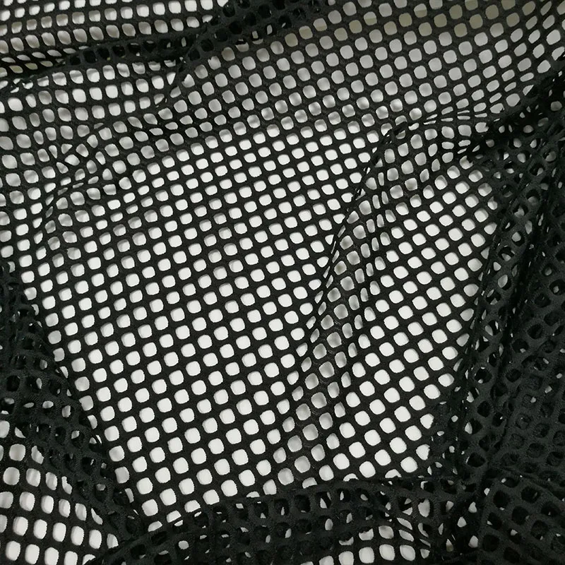 Women\'s Black Net Fabric, Square Elastic, Large Mesh, Hollow, Sexy, DIY, Dress, Tops, Stage Costumes, Fashion