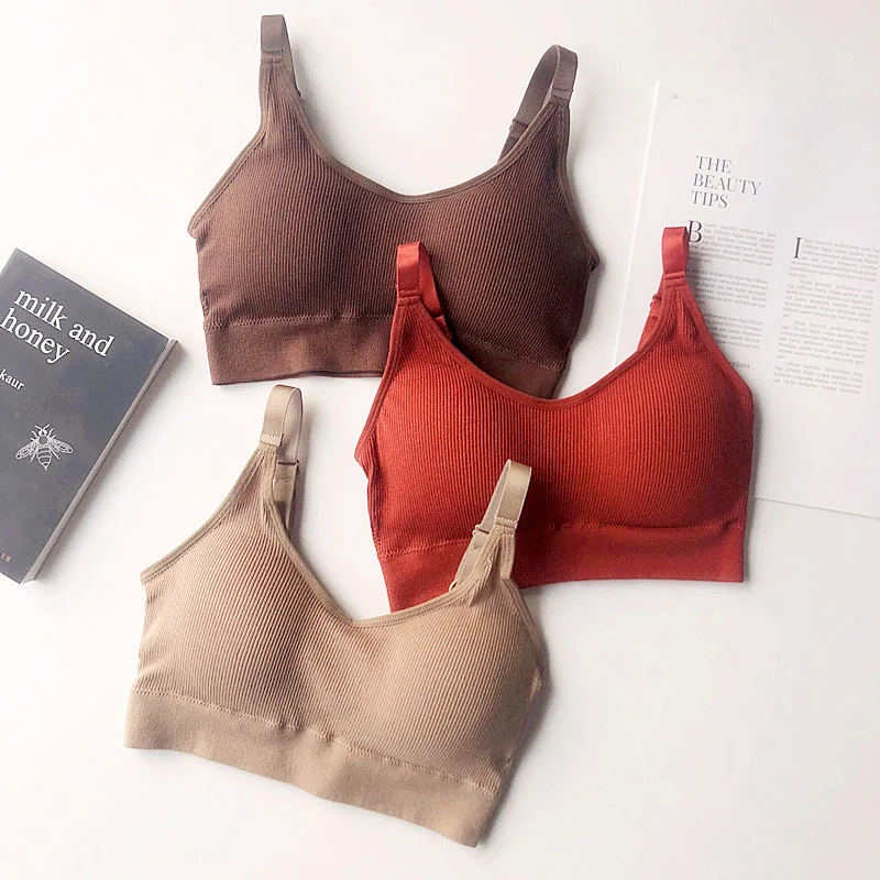 Soutien-gorge respirant et rembourré de yoga pour femme, avec sangle de sœur, pour athlétisme, course à pied, fitness, sans couture, pour sommeil