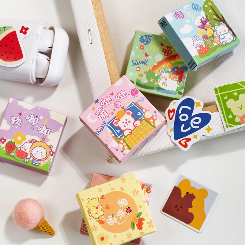 6 box/set kawaii Cartoon rabbit Decorative Stationery Stickers set Scrapbooking DIY Diary Album Stick Lable