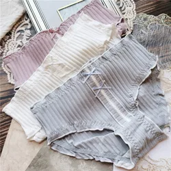 Sexy Lace Panties Women's Cotton Underwear Lovely Comfort Bow Briefs Low Waist Seamless Underpants female Sexy Lingerie