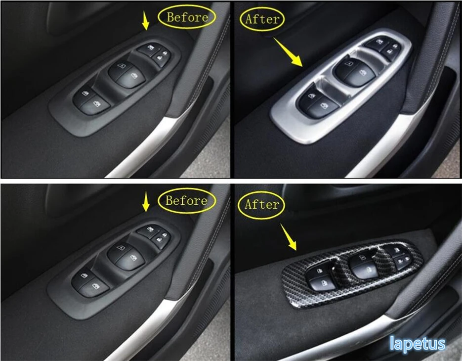 

ABS Inner Door Armrest Window Lift Button Decoration Frame Cover Trim For Renault Kadjar 2016 2017 2018 2019 - 2022 Accessories