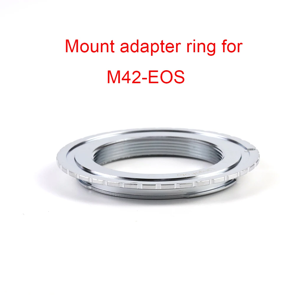 Silver M42-EOS Lens Mount Adapter Ring for M42 (42x1mm) screw mount lens to Canon EOS EF mount camera