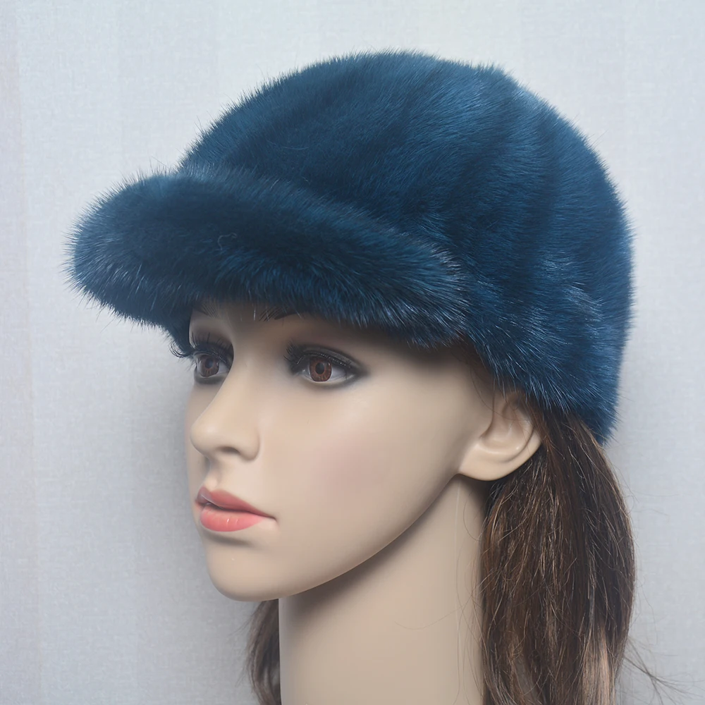 Hot Sale Winter Women New Real Mink Straw Hats Ladies Winter Outdoor Leisure Hats 100% Natural Mink Fur Hats Hats