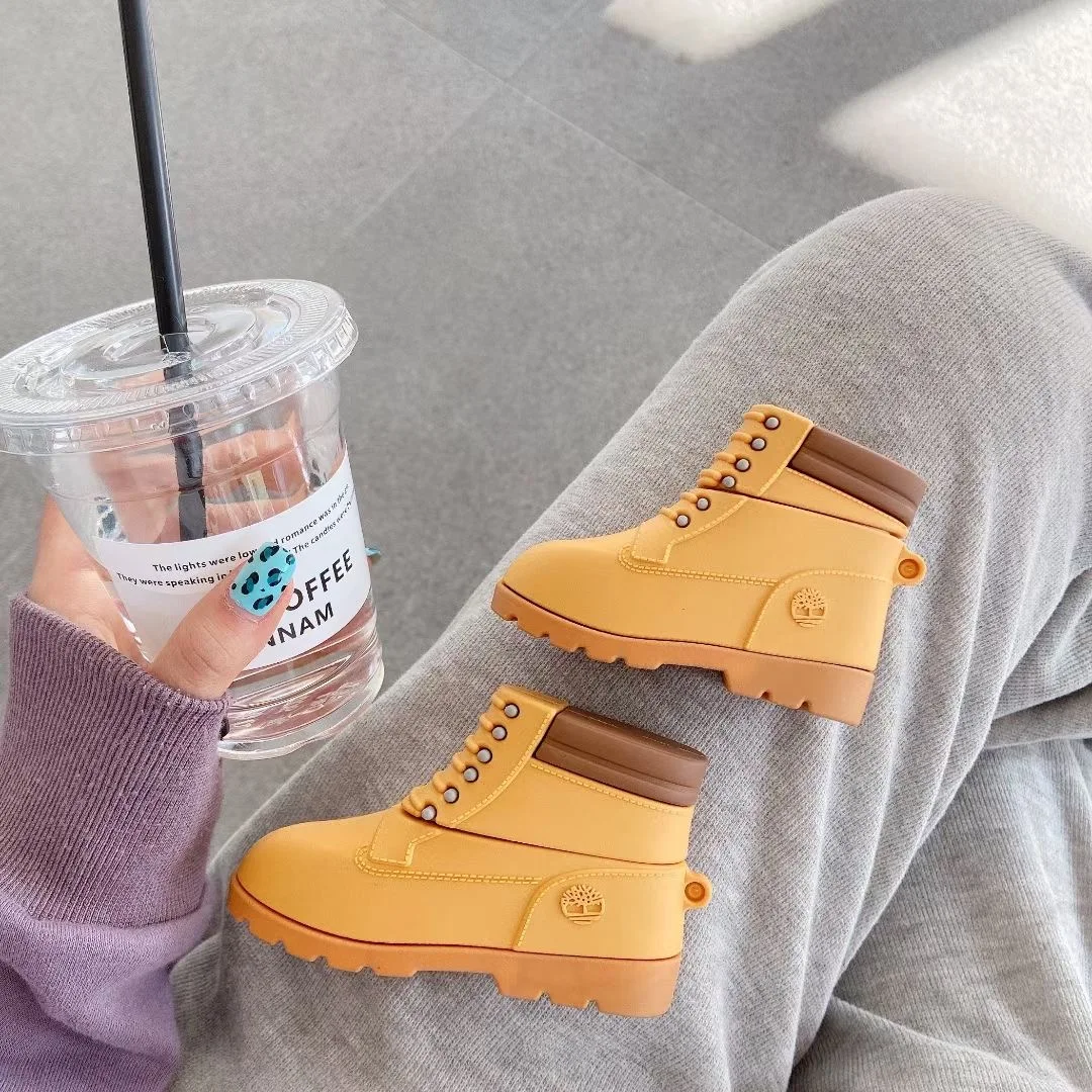 Super luxo ao ar livre sapatos caixa caso fone de ouvido para airpods 1 2 pro silicone macio sem fio bluetooth fones capa