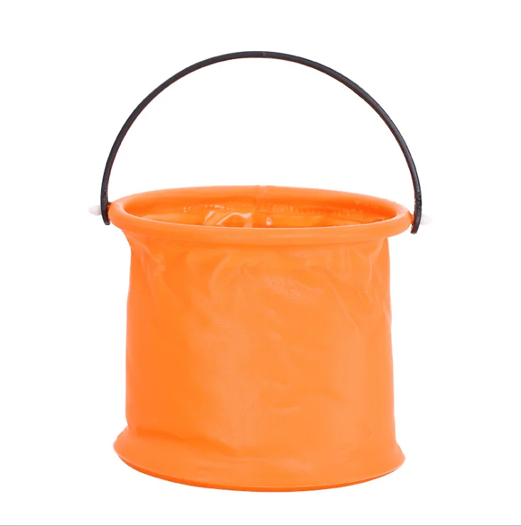 Foldable Bucket Portable Folding Bucket Water Tank Sturdy Handle Compartment Pen Washing Outdoor Backpack Camping Kids