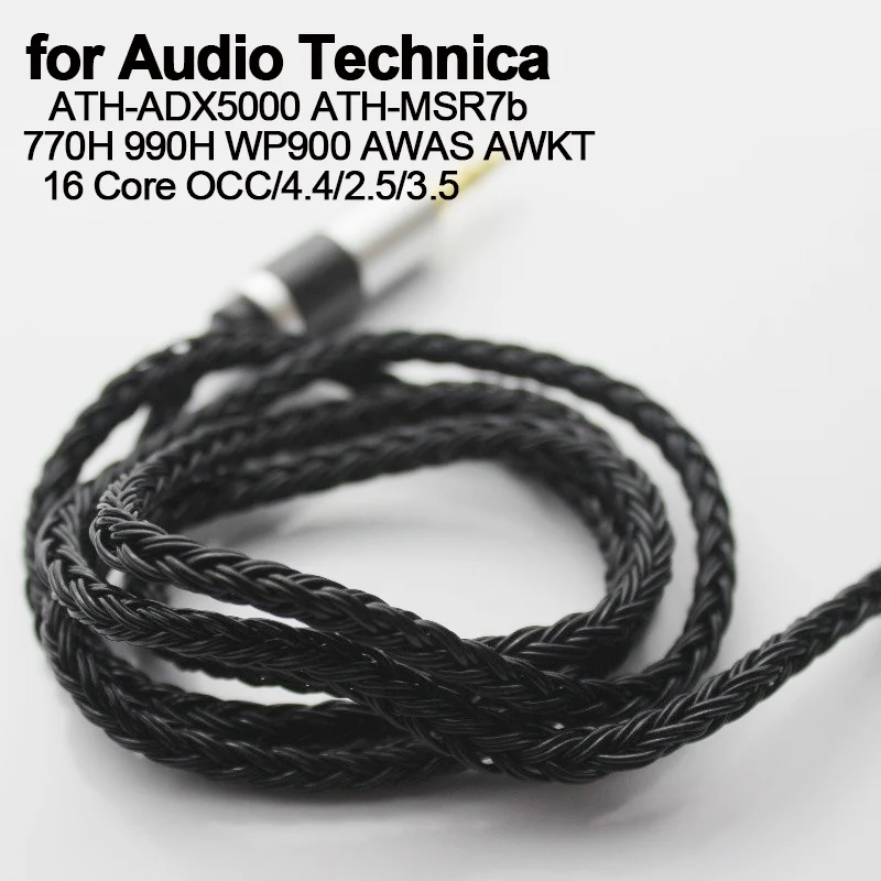 for Audio Technica MSR7b WP900 AWAS AWKT ADX5000 770H 990H 16 Core Silver OCC Cable Silver Plated Upgrade 4.4mm Balance 2.5 3.5