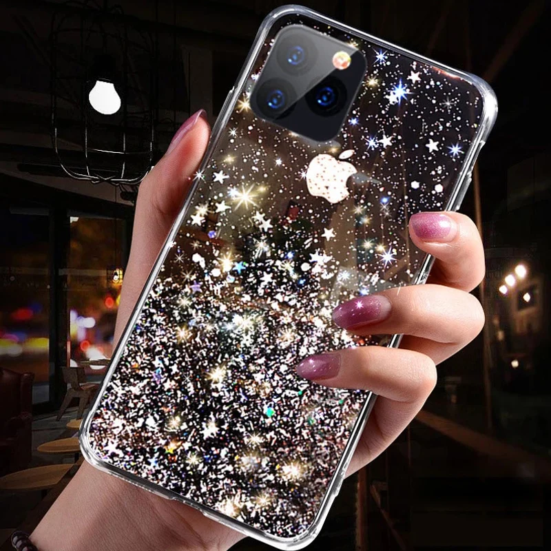 Case Bling Star Glitter Clear Cases For Xiaomi Poco F3 M3 X3 C3 F2 M2 X2 Pro NFC Cover Xiomi Poco X3