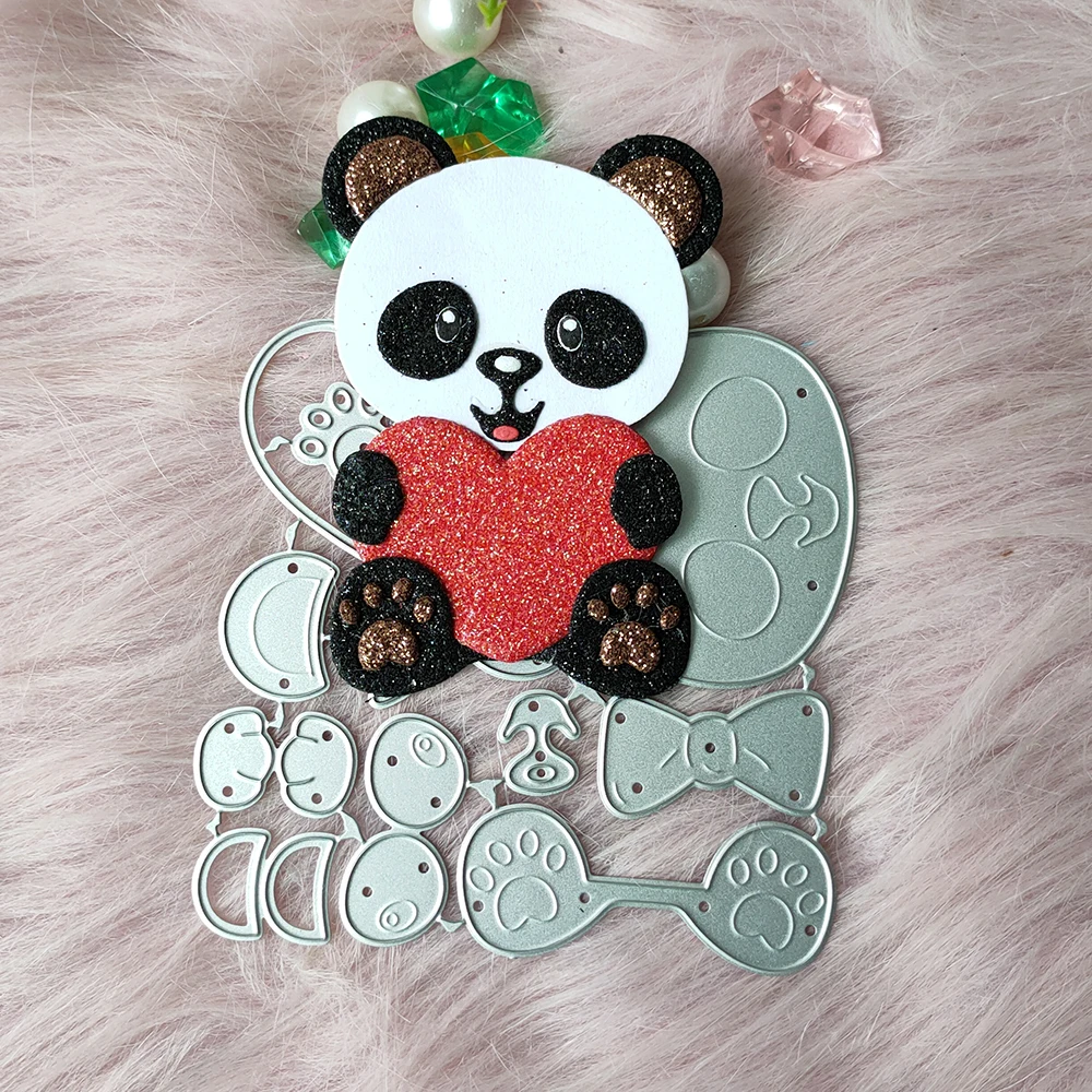 New Cartoon Panda metal cutting die mould scrapbook decoration embossed photo album decoration card making DIY handicrafts