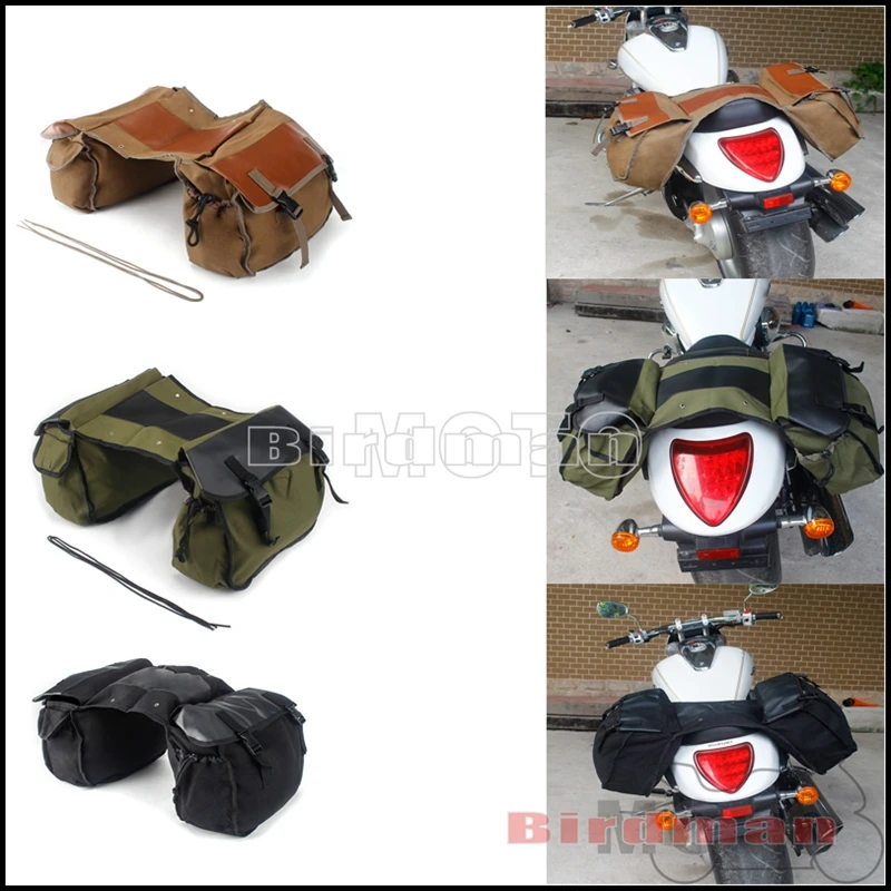 

Universal Motorcycle Saddlebag Waterproof Canvas Luggage Bags Tool Bag Large Capacity Storage Bags For Harley Honda Kawasaki