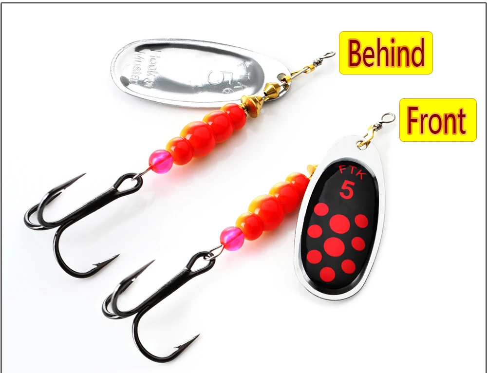FTK 1 Stück Spinner-Köder 1 # -5 # Angelköder Bass Hard Baits Spoon mit Dreifachhaken für das Köderangeln – Detail 3