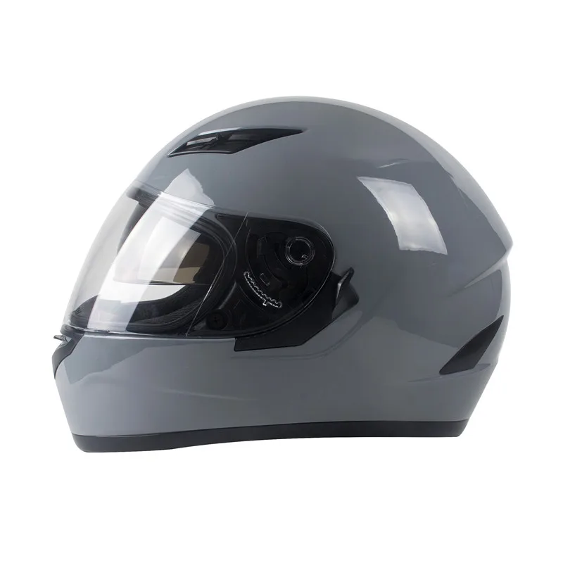 Casco de moto de cara completa para hombre y mujer, visera de moto con lente oscura, Color Gris Cemento, S, M, L, XL