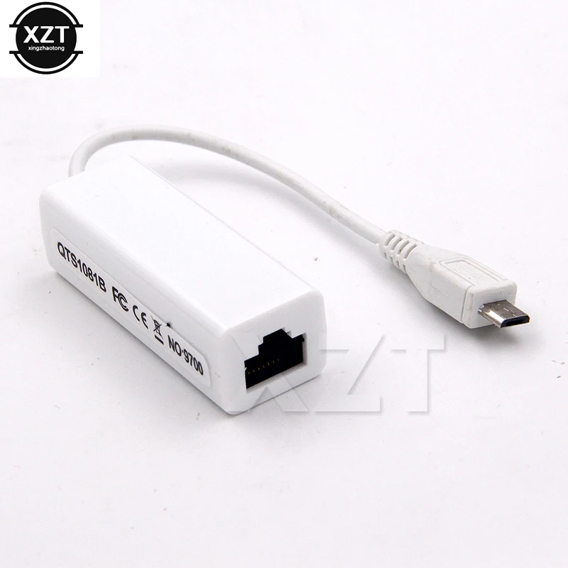 Micro Usb 2.0 Mannelijke Naar RJ-45 Vrouwelijke 5-Pins 10/100 Ethernet Lan Netwerkkaart Adapter Voor Tablet Ic Ethernet Lan Hot