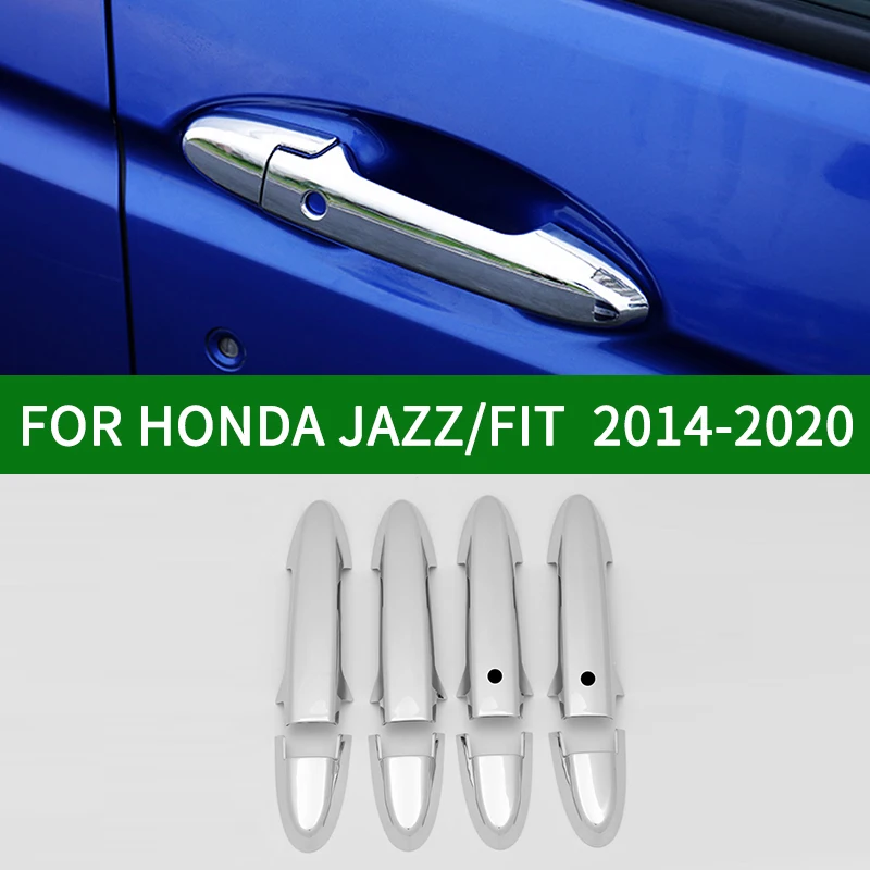 

Chrome silver Side Door Handle Cover Trim for Honda JAZZ FIT 2014 2015 2016 2017 2018 2019 2020