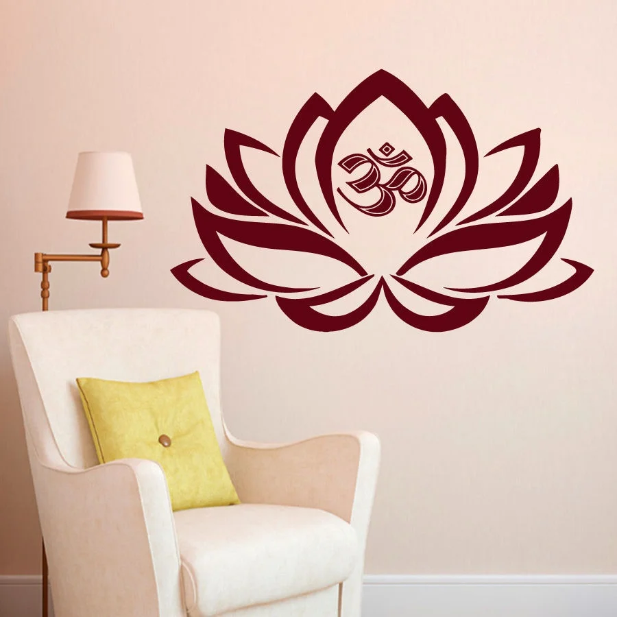 Yoga Lotus Flower OM Decal Vinyl Wall Sticker