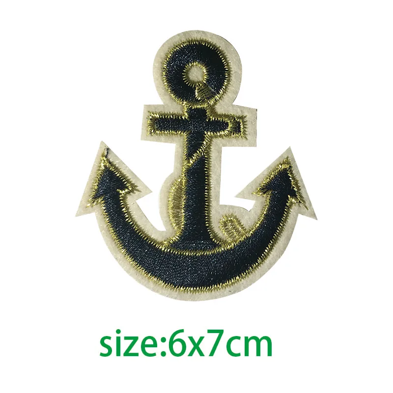 Fashion Ship Anchor Sequins icon Embroidered Applique Patches for Clothing DIY Iron on Badge on the Backpack