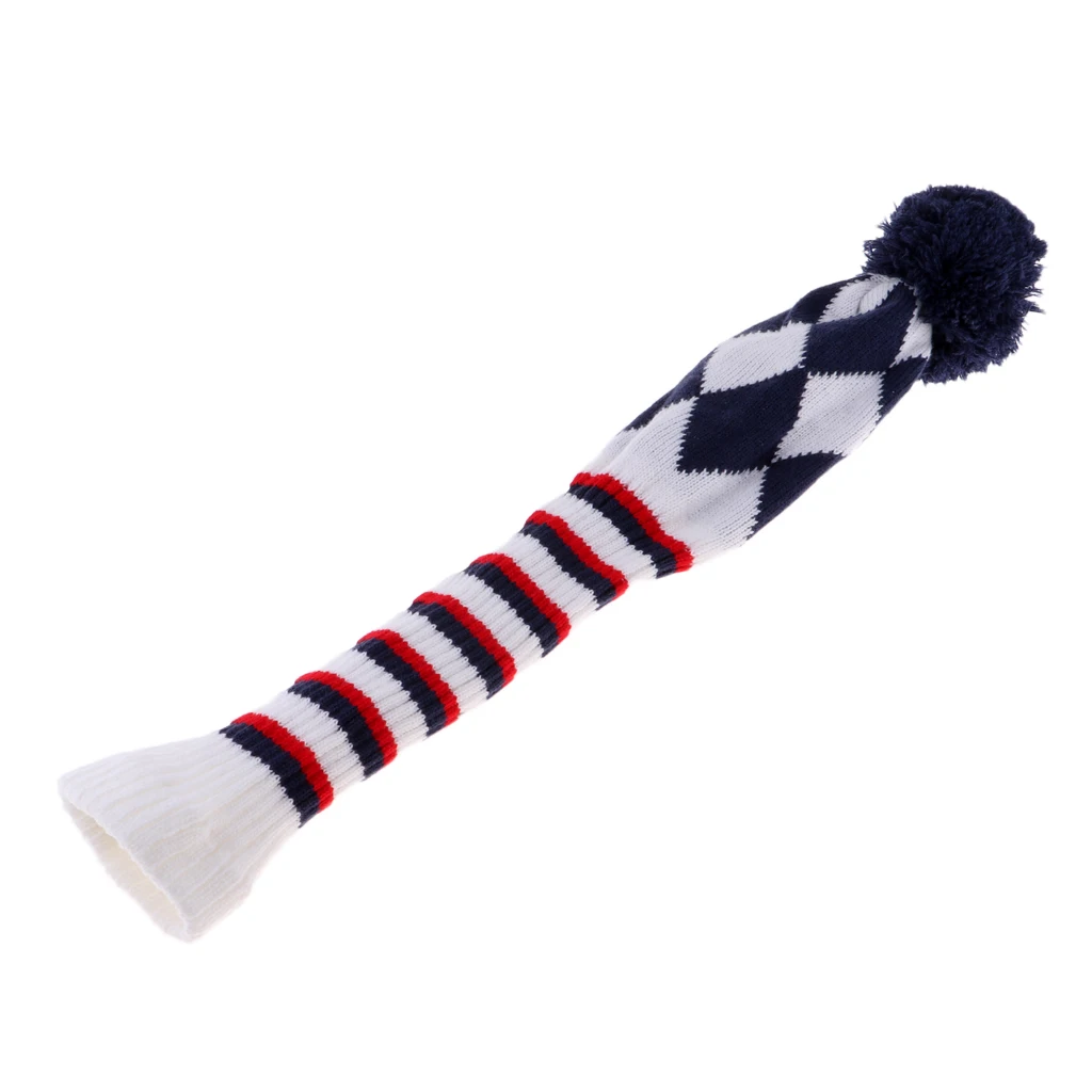 1Pcs Golf Headcovers for Driver Fairway wood Knitted Pom Pom Head Cover Golf Accessories Green/Blue/Red/White