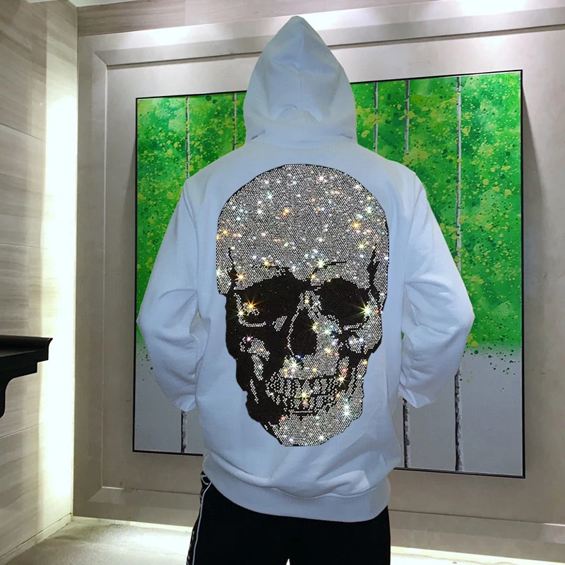 Basketball Men's Hoodie Trend Autumn Winter New Sports Fitness Leisure Loose Skull Pullover Jacket Fleece